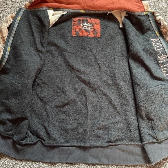 CABELAS camo boys hooded JACKET medium Fleece Lining - Picture 5 of 11
